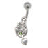 Navel piercing 1.6x10mm surgical steel with a 925 silver scorpion and a crystal