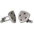 Cufflinks in matt stainless steel, triangular shape with engraving