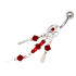 Navel piercing 1.6x10mm with chains and crystals color selectable