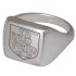 Signet ring made of 925 sterling silver, 4-corner matt surface with engraving