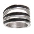 Surgical steel ring with 3 black enamelled stripes