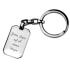 Rectangular key ring made of stainless steel with your desired engraving, octagonal