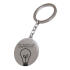 Round key ring made of stainless steel, matt, with your desired engraving