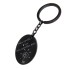 Oval key ring made of stainless steel, black coated, l with your desired engraving