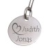 Round silver pendant 27mm with individual engraving