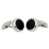 Stainless steel cufflinks, with black center, SOLID