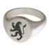 Signet ring with oval engraving surface made of 925 silver with engraving of your choice