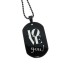 Pendant identification tag 23x38mm made of stainless steel, matt, PVD black coated with individual engraving