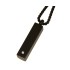 Ash pendant rectangle black with zirconia stone made of high-gloss polished stainless steel