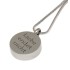 Ash pendant round, made of high-gloss polished stainless steel, golden heart recess, engraving on the back