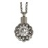 Ash pendant round made of high-gloss polished stainless steel with zirconia stones