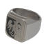 Signet ring made of polished stainless steel and rectangular with your individual engraving