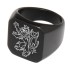 Signet ring made of stainless steel black, upright rectangular with your individual engraving