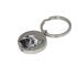 Ash keychain round made of matt stainless steel