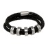 Brown or black leather bracelet with 5 stainless steel elements with individual engraving