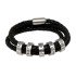 Brown or black leather bracelet with 5 stainless steel elements with individual engraving