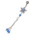 925 silver belly button piercing banana plug with 316L bar sparkling star