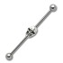 Industrial barbell made of surgical steel with a skull