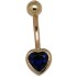 9 carat gold belly button piercing, I-give-you-my-heart available in different colors