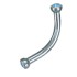 316L Surgical Steel Banana Internally Threaded Crystal Balls