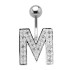 ABC Design Belly Button Banana with Cubic Zirconia - Letter M