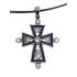 Sterling silver pendant with a coptic cross design, oxidized