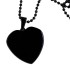 pendant 316L steel, heart shape, black PVD, size 2