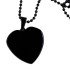 pendant 316L steel, heart shape, black PVD, size 2
