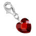 Pendant zirconia heart, 10mm, different color