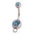 Mini navel banana with pendant eyelet, double jeweled