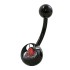 Black surgical steel stick with motif 1.6x10