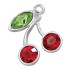 Pendant for helix, intimate and nipple piercing double cherry