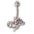 Navel piercing flying devil with trident