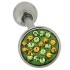 Tongue piercing 316L surgical steel, 1.6mm thick crystal stones in different colors