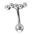 Belly piercing 1.6x10mm with a wave design and several artificial pearls