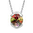 Chain and pendant made of 925 sterling silver with a multicolor crystal