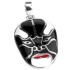 Stainless steel pendant Chinese mask black and white enamelled