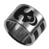 Steel ring with black skull motif 092