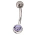 Silver titanium rod with 6mm crystal