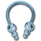 Titanium horseshoe piercing with screw-on tip