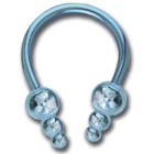 Titanium horseshoe piercing with screw-on tip