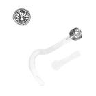 Bioplast nose stud with a titanium ball with Swarovski crystal