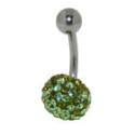 Belly button body jewelry piercing with crystals in1.6x6mm / 1.6x8mm / 1.6x10mm / 1.6x12mm / 1.6x14mm length, 80-12