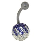 Belly button body jewelry piercing with crystals in1.6x6mm / 1.6x8mm / 1.6x10mm / 1.6x12mm / 1.6x14mm length, 80-14