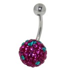 Belly button body jewelry piercing with crystals in1.6x6mm / 1.6x8mm / 1.6x10mm / 1.6x12mm / 1.6x14mm length, 80-3