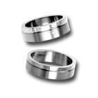 Titanium ring with diamond 1 side recess matt and polished