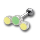 TIP ear piercing with 925 silver UV design and 316L barbell 12UV