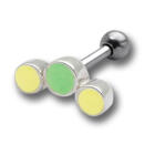 TIP ear piercing with 925 silver UV design and 316L barbell 12UV