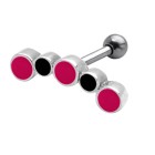TIP ear piercing with 925 silver UV design and 316L barbell 15E