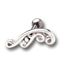 316L Helix ear piercing 1.2x6mm with 925 Sterling Silver tattoo design, left